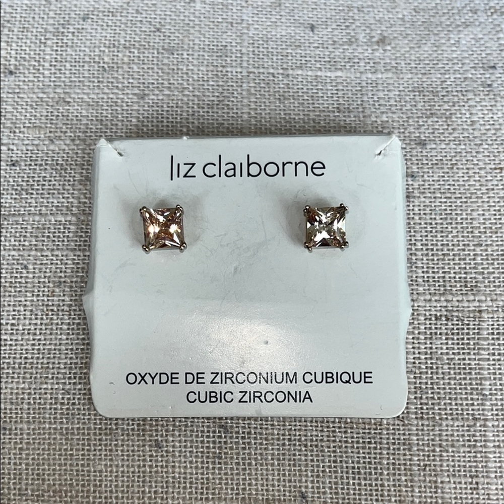Liz Claiborne Square Gold Earrings